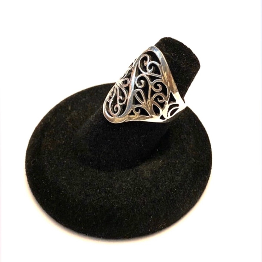 Sterling Silver Filigree Ring Size 6